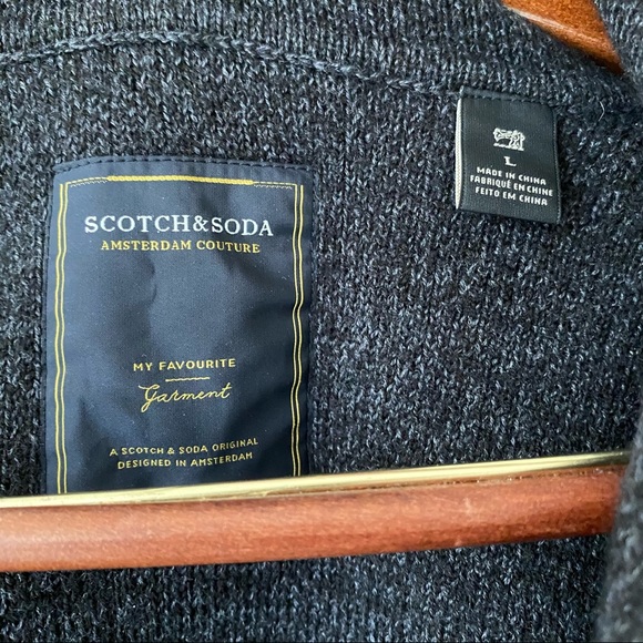 Scotch & Soda slim-fit wool cardigan, dark grey - Picture 3 of 4